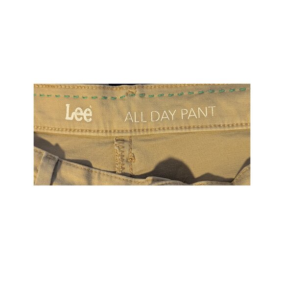 Lee Women’s All Day Pants – Size 10 Medium – Khaki Straight-Leg Stretch Cotton - Picture 4 of 5